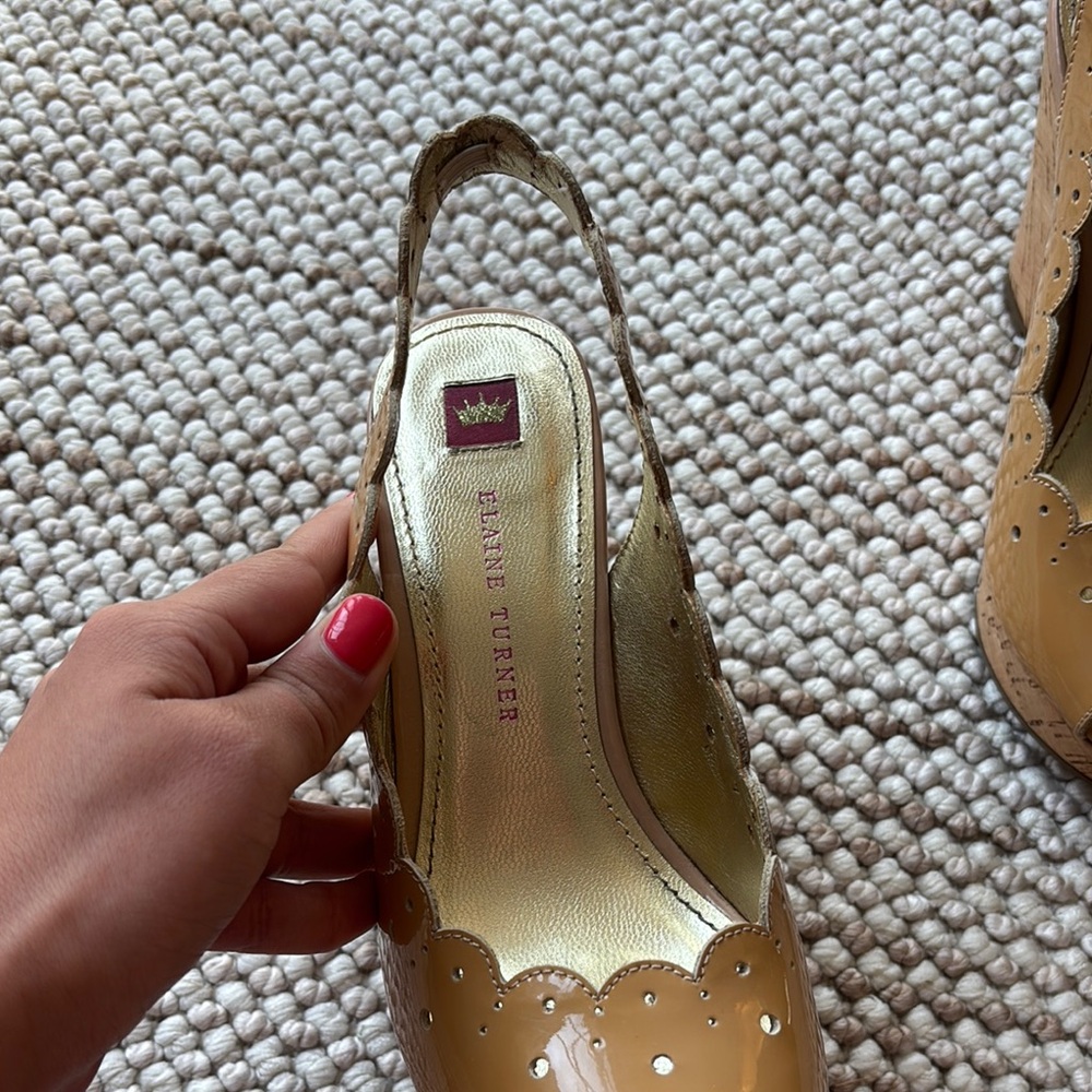 Elaine Turner Wedge Sandals with Slingback - Picture 2 of 5